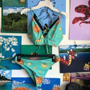 Zaful sun ☀️ and moon 🌙  turquoise bikini
